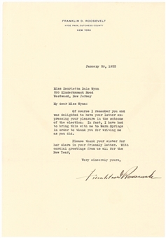 1933 President Franklin D. Roosevelt Signed Letter (PSA/DNA)